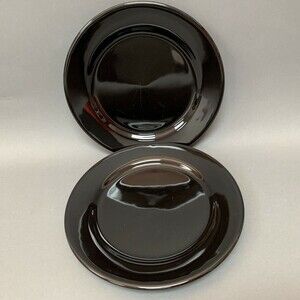 Waechtersbach Germany Black Salad Plates 8 1/2" Lot of‎ 2